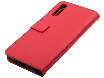Synthetic Leather Wallet Case with Stand for Samsung Galaxy A90 5G - Red Leather Wallet Case