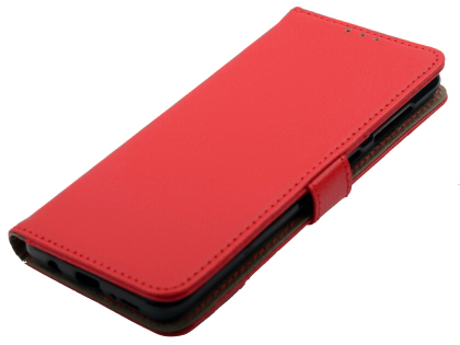 Synthetic Leather Wallet Case with Stand for Samsung Galaxy A90 5G - Red