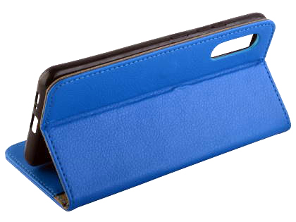 Synthetic Leather Wallet Case with Stand for Samsung Galaxy A90 5G - Blue