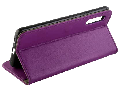 Synthetic Leather Wallet Case with Stand for Samsung Galaxy A90 5G - Purple