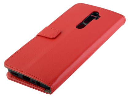 Synthetic Leather Wallet Case with Stand for OPPO A9 2020 - Red Leather Wallet Case