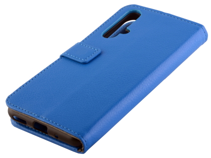 Synthetic Leather Wallet Case with Stand for Huawei Nova 5T - Blue Leather Wallet Case