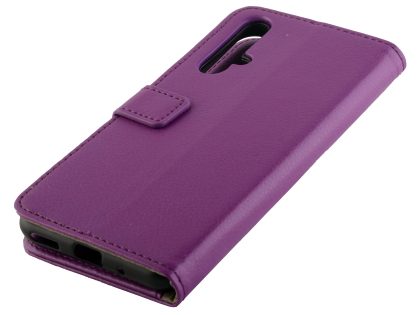 Synthetic Leather Wallet Case with Stand for Huawei Nova 5T - Purple Leather Wallet Case