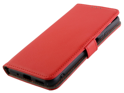 Synthetic Leather Wallet Case with Stand for Huawei Nova 5T - Red