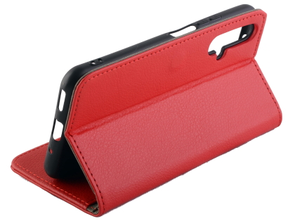 Synthetic Leather Wallet Case with Stand for Huawei Nova 5T - Red