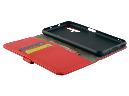 Synthetic Leather Wallet Case with Stand for Huawei Nova 5T - Red