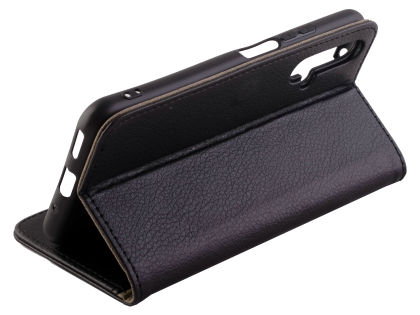 Synthetic Leather Wallet Case with Stand for Huawei Nova 5T - Black