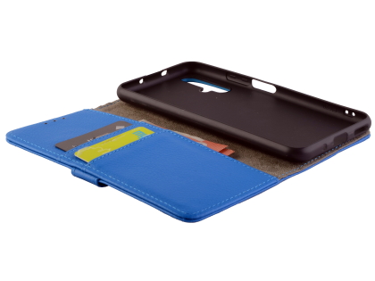 Synthetic Leather Wallet Case with Stand for Huawei Nova 5T - Blue