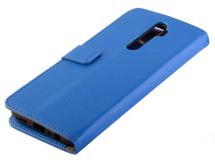 Synthetic Leather Wallet Case with Stand for OPPO A5 2020 - Blue Leather Wallet Case