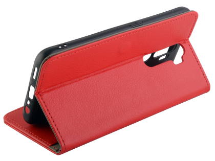 Synthetic Leather Wallet Case with Stand for OPPO A5 2020 - Red