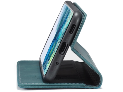 CaseMe Slim Synthetic Leather Wallet Case with Stand for Samsung Galaxy S20 - Teal