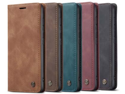 CaseMe Slim Synthetic Leather Wallet Case with Stand for Samsung Galaxy S20 - Tan
