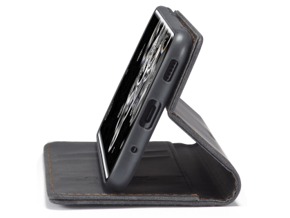 CaseMe Slim Synthetic Leather Wallet Case with Stand for Samsung Galaxy S20 - Charcoal