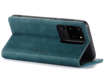 CaseMe Slim Synthetic Leather Wallet Case with Stand for Samsung Galaxy S20 Ultra - Teal