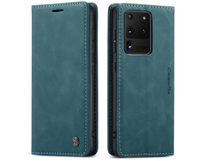 CaseMe Slim Synthetic Leather Wallet Case with Stand for Samsung Galaxy S20 Ultra - Teal