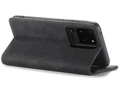 CaseMe Slim Synthetic Leather Wallet Case with Stand for Samsung Galaxy S20 Ultra - Charcoal