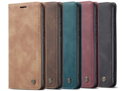 CaseMe Slim Synthetic Leather Wallet Case with Stand for Samsung Galaxy S20 Ultra - Burgundy