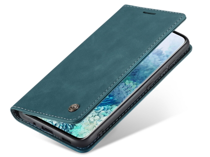 CaseMe Slim Synthetic Leather Wallet Case with Stand for Samsung Galaxy S20+ - Teal