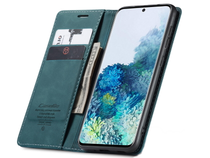 CaseMe Slim Synthetic Leather Wallet Case with Stand for Samsung Galaxy S20+ - Teal