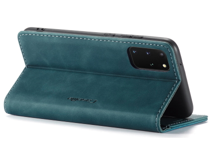 CaseMe Slim Synthetic Leather Wallet Case with Stand for Samsung Galaxy S20+ - Teal
