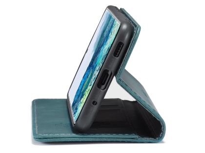 CaseMe Slim Synthetic Leather Wallet Case with Stand for Samsung Galaxy S20+ - Teal