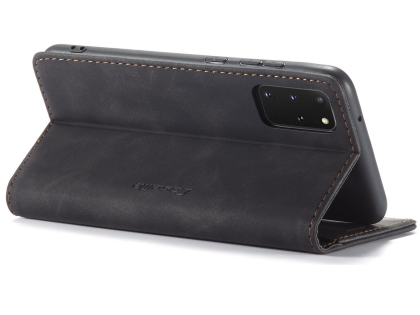 CaseMe Slim Synthetic Leather Wallet Case with Stand for Samsung Galaxy S20+ - Charcoal