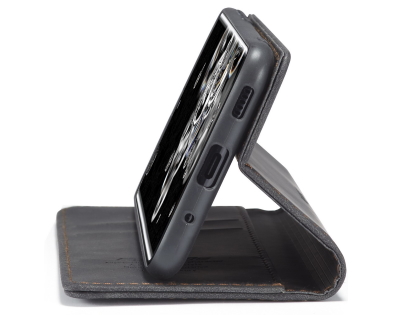 CaseMe Slim Synthetic Leather Wallet Case with Stand for Samsung Galaxy S20+ - Charcoal
