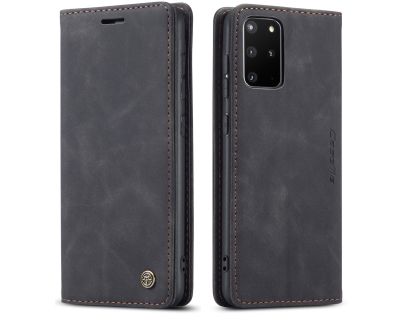 CaseMe Slim Synthetic Leather Wallet Case with Stand for Samsung Galaxy S20+ - Charcoal