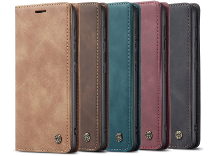 CaseMe Slim Synthetic Leather Wallet Case with Stand for Samsung Galaxy S20+ - Charcoal