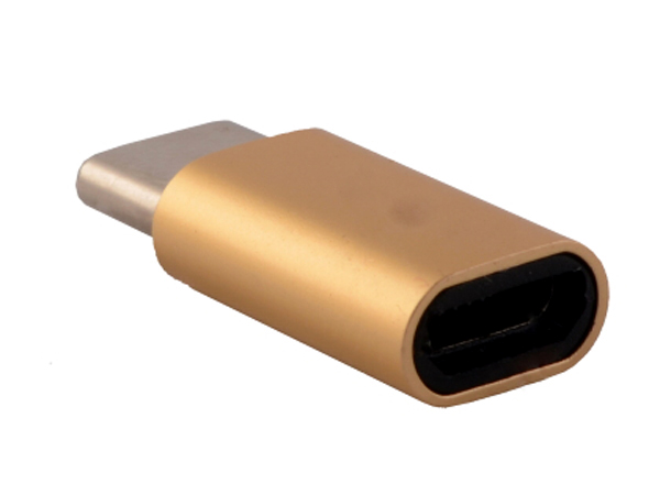Micro USB to USB-C Adapter - Gold