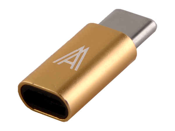 Micro USB to USB-C Adapter - Gold