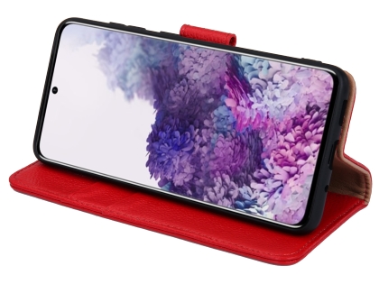 Premium Leather Wallet Case for Samsung Galaxy S20 - Red