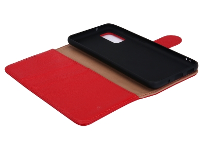 Premium Leather Wallet Case for Samsung Galaxy S20 - Red