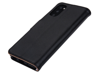 Premium Leather Wallet Case for Samsung Galaxy S20 - Black Leather Wallet Case