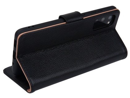 Premium Leather Wallet Case for Samsung Galaxy S20 - Black