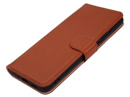 Premium Leather Wallet Case for Samsung Galaxy S20 - Caramel