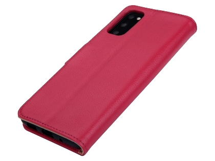 Premium Leather Wallet Case for Samsung Galaxy S20 - Pink Leather Wallet Case