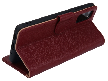Premium Leather Wallet Case for Samsung Galaxy S20 - Rosewood