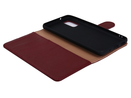 Premium Leather Wallet Case for Samsung Galaxy S20 - Rosewood