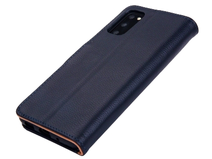 Premium Leather Wallet Case for Samsung Galaxy S20 - Midnight Blue