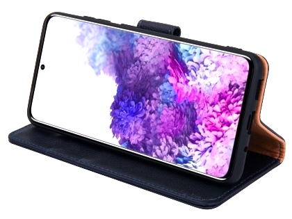 Premium Leather Wallet Case for Samsung Galaxy S20 - Midnight Blue
