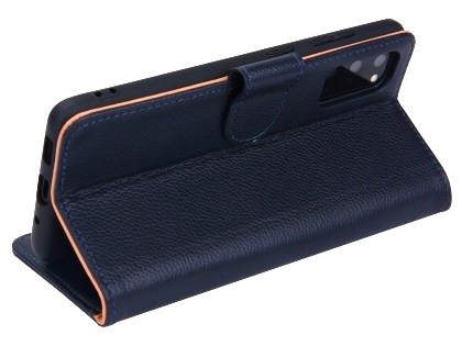 Premium Leather Wallet Case for Samsung Galaxy S20 - Midnight Blue