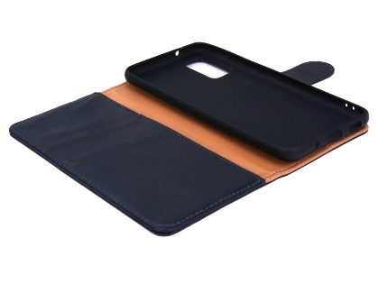 Premium Leather Wallet Case for Samsung Galaxy S20 - Midnight Blue