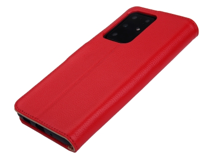 Premium Leather Wallet Case for Samsung Galaxy S20 Ultra - Red Leather Wallet Case