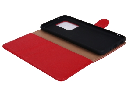 Premium Leather Wallet Case for Samsung Galaxy S20 Ultra - Red