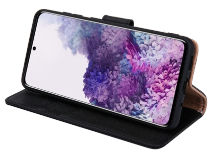 Premium Leather Wallet Case for Samsung Galaxy S20 Ultra - Black