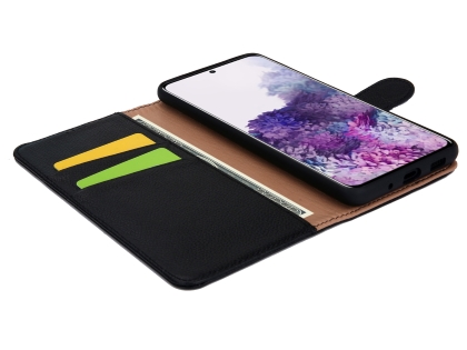 Premium Leather Wallet Case for Samsung Galaxy S20 Ultra - Black