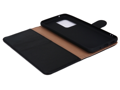Premium Leather Wallet Case for Samsung Galaxy S20 Ultra - Black