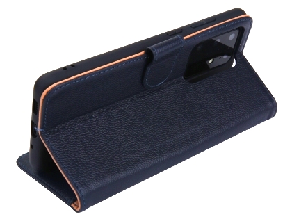 Premium Leather Wallet Case for Samsung Galaxy S20 Ultra - Midnight Blue