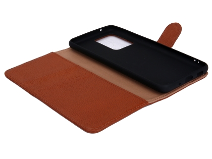 Premium Leather Wallet Case for Samsung Galaxy S20 Ultra - Caramel